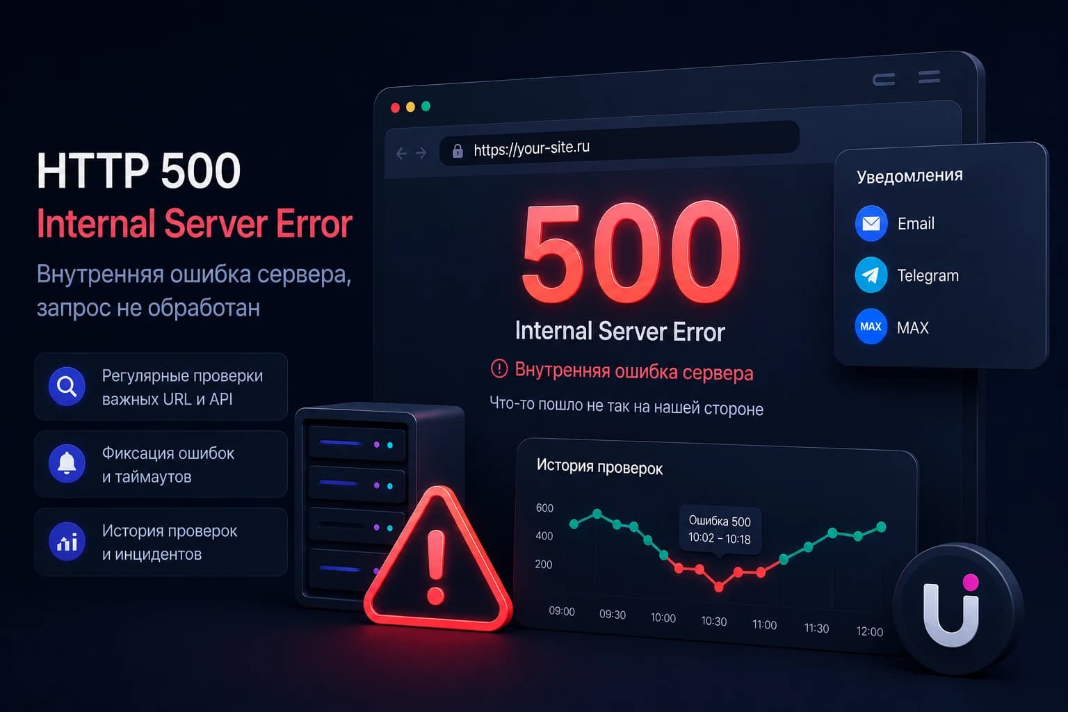 Мониторинг HTTP 500 Internal Server Error в UpWatch